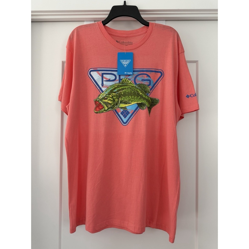 NWT Columbia PFG Performance Fishing Gear Bass T-shirt Men Sz LG Outdoors NEW